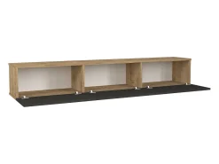 Móvel de TV de parede com 3 portas - Antracite e Natural Claro - VIKILA*Vente-unique Clearance