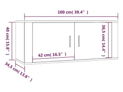 vidaxl Móvel De Tv*Móvel de TV de parede 100x34,5x40 cm sonoma Cinzento