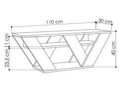 Concept-Usine Móvel De Tv*Móvel de TV design contemporâneo em madeira de 110 cm com prateleiras espaçosas e cor carvalho acolhedora Castanho