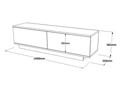 Concept-Usine Móvel De Tv*Móvel de TV Design 140cm MELI Moderno com Arrumação Preto