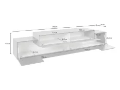 Hot Móvel de TV Dlamann, Aparador baixo de sala, base de móvel de TV, 100% Fabricado em Itália, 240x45h52 cm, Antracite e Bordo Móvel De Tv