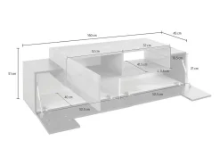 Móvel de TV Dlodrin, Aparador baixo de sala, base de móvel de TV, 100% Fabricado em Itália, 160x45h51 cm, Antracite e Bordo^Dmora Outlet