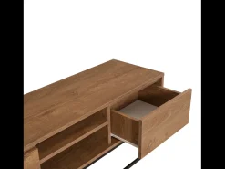 Concept-Usine Móvel De Tv*Móvel de TV em Madeira e Preto com Arrumação HAYE Design Industrial Moderno Castanho