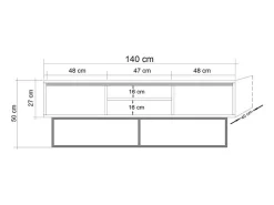 Concept-Usine Móvel De Tv*Móvel de TV em Madeira e Preto com Arrumação HAYE Design Industrial Moderno Castanho
