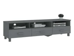 vidaxl Móvel De Tv*Móvel de TV HAMAR 158x40x40 cm pinho maciço cinza-escuro Cinzento