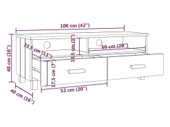 vidaxl Móvel De Tv*Móvel de TV HAMAR 106x40x40 cm pinho maciço Branco