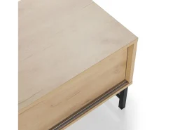 Móvel de TV Isis 2 Portas Cor Carvalho e Metal Preto, 120 cm^VS Venta-stock Clearance