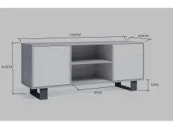 Móvel de TV modelo WIND, cor Cinza Antracite e carvalho, 137x40x57cm*Skraut Home Discount
