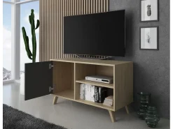 Best Móvel de TV modelo WIND, cor Carvalho e Cinzento antracite, 95x40x57cm Móvel De Tv