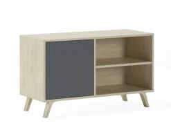 Best Móvel de TV modelo WIND, cor Carvalho e Cinzento antracite, 95x40x57cm Móvel De Tv