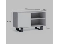 Clearance Móvel de TV modelo WIND, cor Carvalho e Branco, 95x40x57cm Móvel De Tv