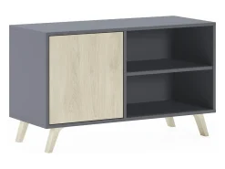 Móvel de TV modelo WIND, cor Cinza Antracite e Carvalho, 95x40x57cm*Skraut Home Outlet