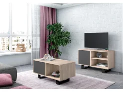 Móvel de TV modelo WIND, cor Carvalho e Cinzento antracite, 95x40x57cm*Skraut Home Outlet