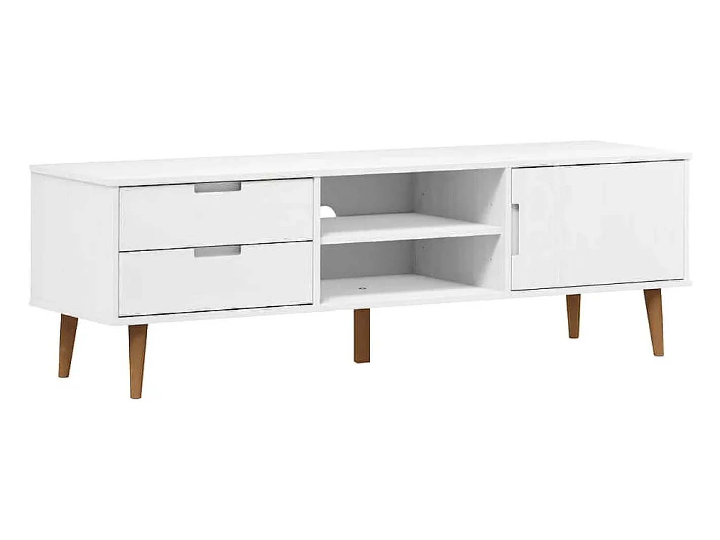vidaxl Móvel De Tv*Móvel de TV MOLDE 158x40x49 cm pinho maciço Branco