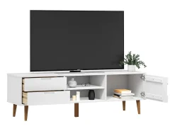 vidaxl Móvel De Tv*Móvel de TV MOLDE 158x40x49 cm pinho maciço Branco