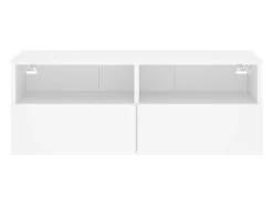 Clearance Móvel de TV multimídia prateleira de TV aparador de TV sala de jantar sala de estar quarto montado na parede 80 x 30 x 30 cm madeira de engenharia branca 02_0027799 Móvel De Tv