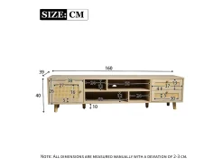 Best Móvel de TV, Móvel de TV de 160 cm com 2 gavetas, 1 porta e 4 compartimentos, Para TVs até 70