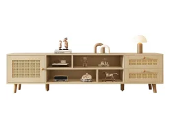 Best Móvel de TV, Móvel de TV de 160 cm com 2 gavetas, 1 porta e 4 compartimentos, Para TVs até 70