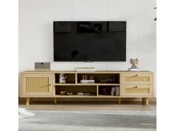 Best Móvel de TV, Móvel de TV de 160 cm com 2 gavetas, 1 porta e 4 compartimentos, Para TVs até 70