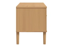 vidaxl Móvel De Tv*Móvel de TV SENJA aspeto vime 106x40x49cm pinho maciço castanho Natural claro