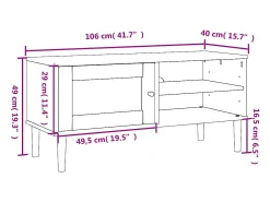 vidaxl Móvel De Tv*Móvel de TV SENJA aspeto vime 106x40x49cm pinho maciço castanho Natural claro