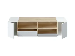VS Venta-stock Móvel De Tv*Móvel de TV Tania 4 Portas Cor e Carvalho, 138 x 42 cm Branco