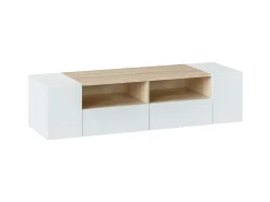 VS Venta-stock Móvel De Tv*Móvel de TV Tania 4 Portas Cor e Carvalho, 138 x 42 cm Branco