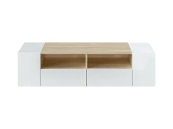 VS Venta-stock Móvel De Tv*Móvel de TV Tania 4 Portas Cor e Carvalho, 138 x 42 cm Branco