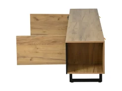 Clearance Móvel de TV 180x40x55 cm - 2 portas e prateleiras abertas - TV até 75 polegadas - Painéis de partículas - Natural e preto Móvel De Tv