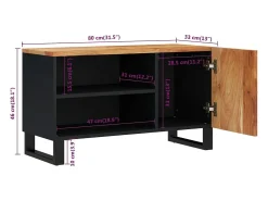 vidaxl Móvel De Tv*Móvel de TV 80x33x46 cm acácia maciça/derivados madeira Castanho