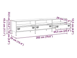 vidaxl Móvel De Tv*Móvel de TV 202x39x43,5 cm aço laminado a frio Rosa