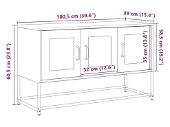 vidaxl Móvel De Tv*Móvel de TV 100,5x39x60,5 cm aço laminado a frio Branco