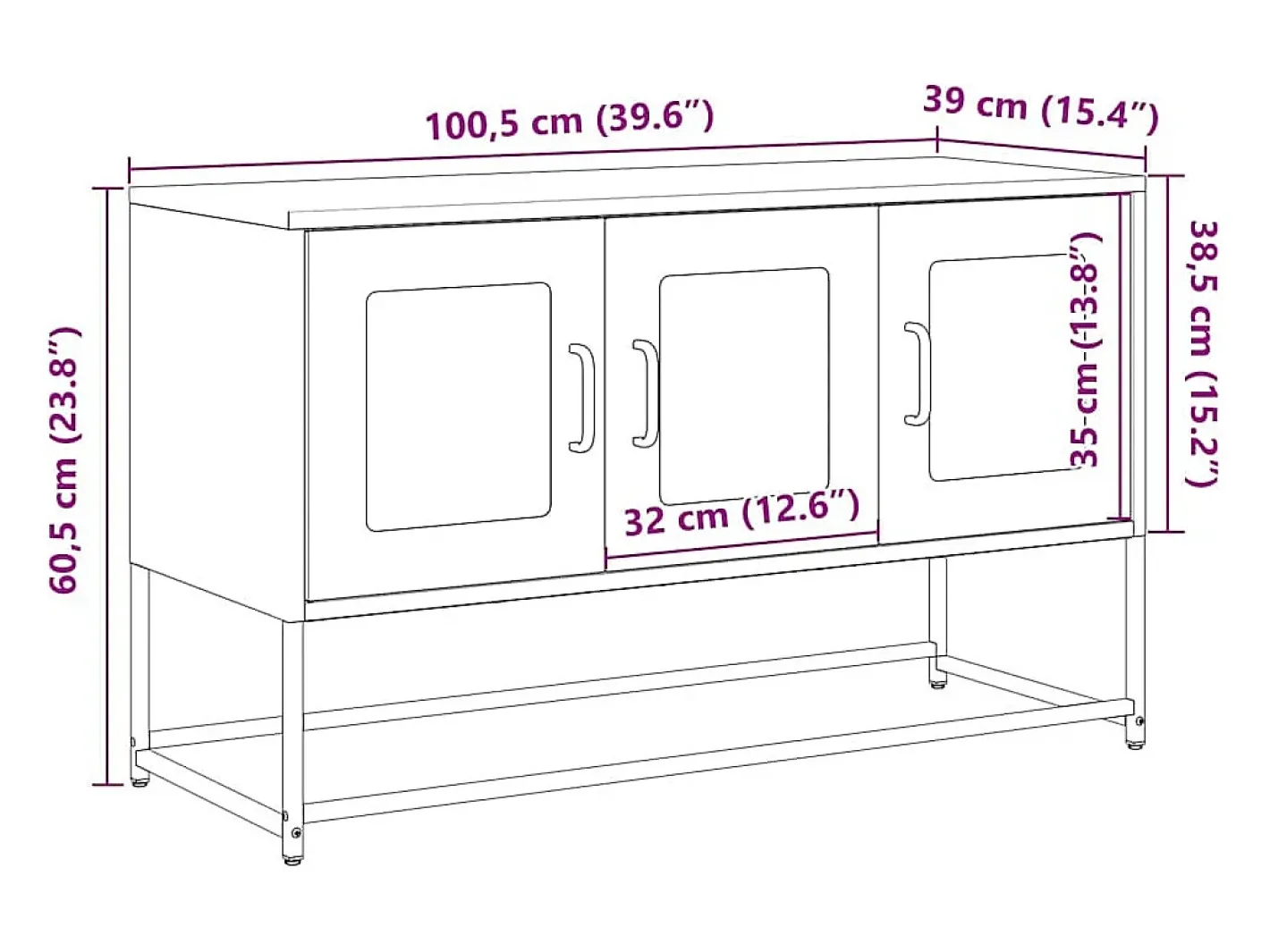 vidaxl Móvel De Tv*Móvel de TV 100,5x39x60,5 cm aço laminado a frio Branco