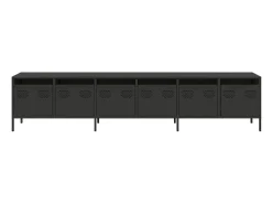 vidaxl Móvel De Tv*Móvel de TV 202x39x43,5 cm aço laminado a frio Preto