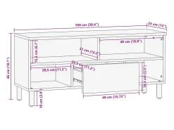 vidaxl Móvel De Tv*Móvel de TV 100x33x46 cm derivados de madeira Preto