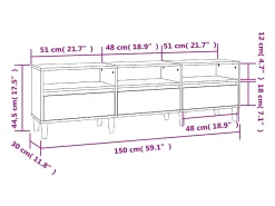 vidaxl Móvel De Tv*Móvel de TV 150x30x44,5 cm derivados de madeira carvalho fumado Castanho