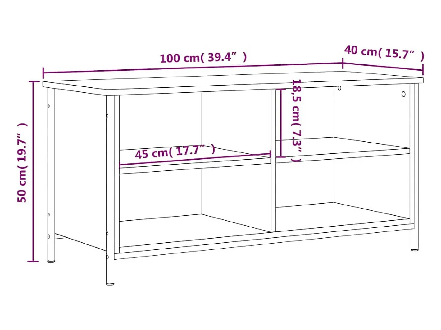 vidaxl Móvel De Tv*Móvel de TV 100x40x50 cm derivados de madeira carvalho sonoma Castanho