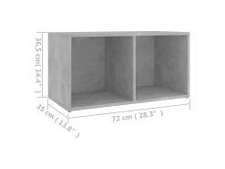 vidaxl Móvel De Tv*Móvel de TV 72x35x36,5 cm derivados de madeira cimento Cinzento