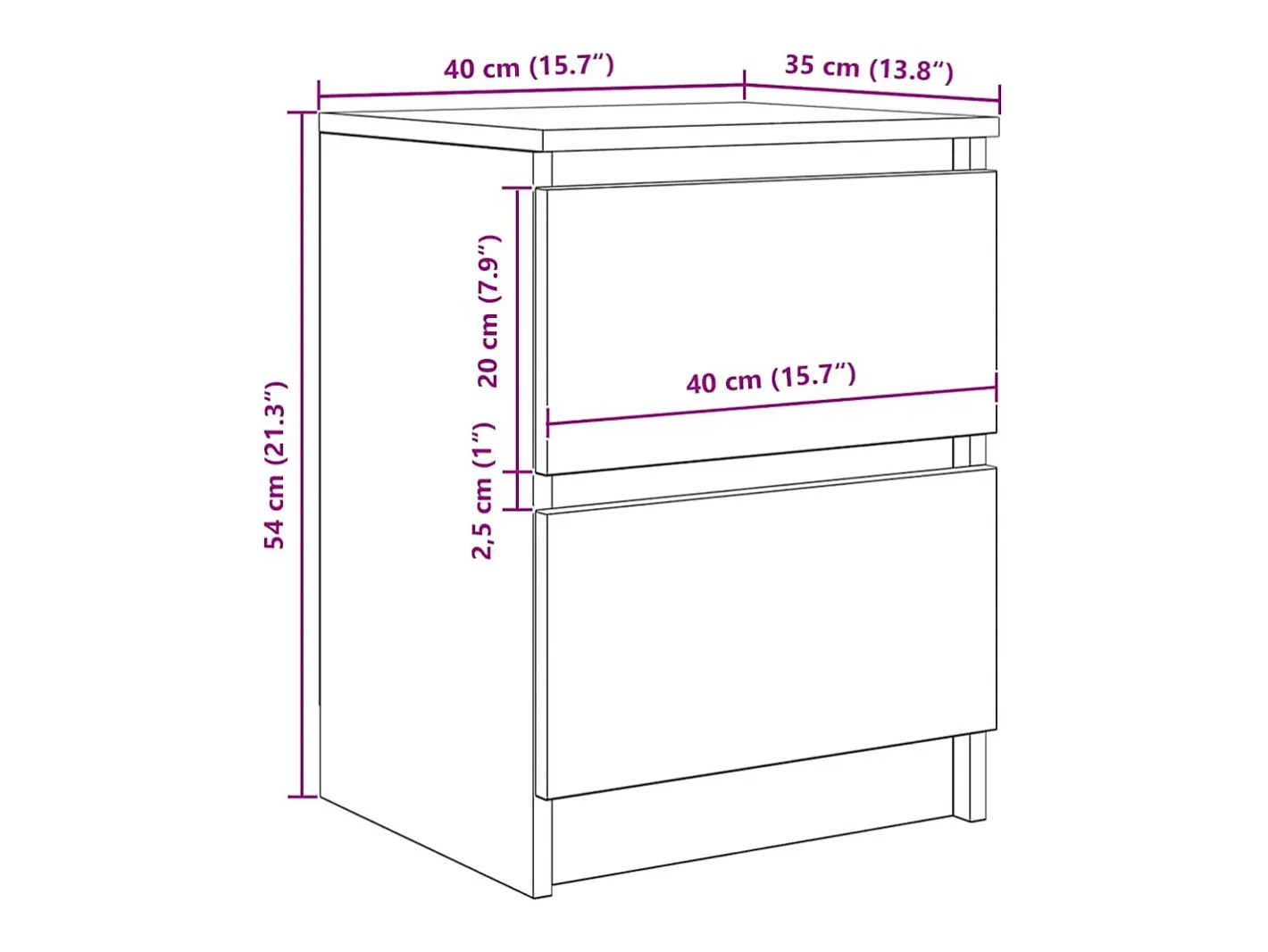 vidaxl Móvel De Tv*Móvel de TV 40x35x54 cm derivados de madeira sonoma Cinzento