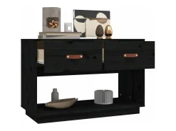 vidaxl Móvel De Tv*Móvel de TV 90x40x60 cm madeira de pinho maciça Preto