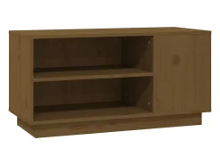 vidaxl Móvel De Tv*Móvel de TV 80x35x40,5 cm madeira de pinho maciça mel Castanho