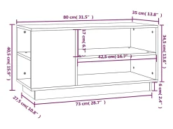 vidaxl Móvel De Tv*Móvel de TV 80x35x40,5 cm madeira de pinho maciça mel Castanho