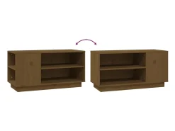 vidaxl Móvel De Tv*Móvel de TV 80x35x40,5 cm madeira de pinho maciça mel Castanho