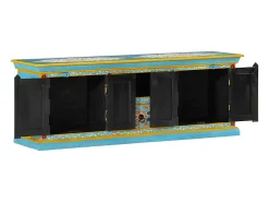 vidaxl Móvel De Tv*Móvel de TV 110x30x40 cm madeira de mangueira maciça Azul