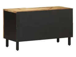 vidaxl Móvel De Tv*Móvel de TV 80x33,5x46 cm madeira mangueira áspera maciça Preto