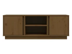 vidaxl Móvel De Tv*Móvel de TV 110x35x40,5 cm madeira de pinho maciça mel Castanho