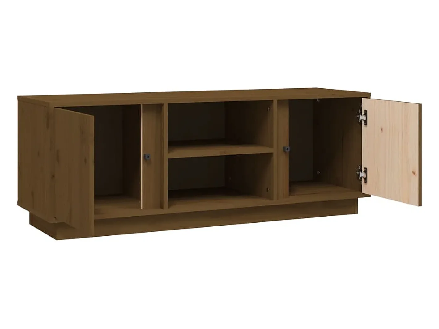 vidaxl Móvel De Tv*Móvel de TV 110x35x40,5 cm madeira de pinho maciça mel Castanho
