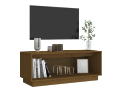 vidaxl Móvel De Tv*Móvel de TV 90x35x35 cm madeira de pinho maciça mel Castanho