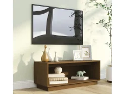 vidaxl Móvel De Tv*Móvel de TV 90x35x35 cm madeira de pinho maciça mel Castanho