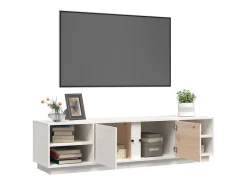vidaxl Móvel De Tv*Móvel de TV 156x40x40 cm madeira de pinho maciça Branco